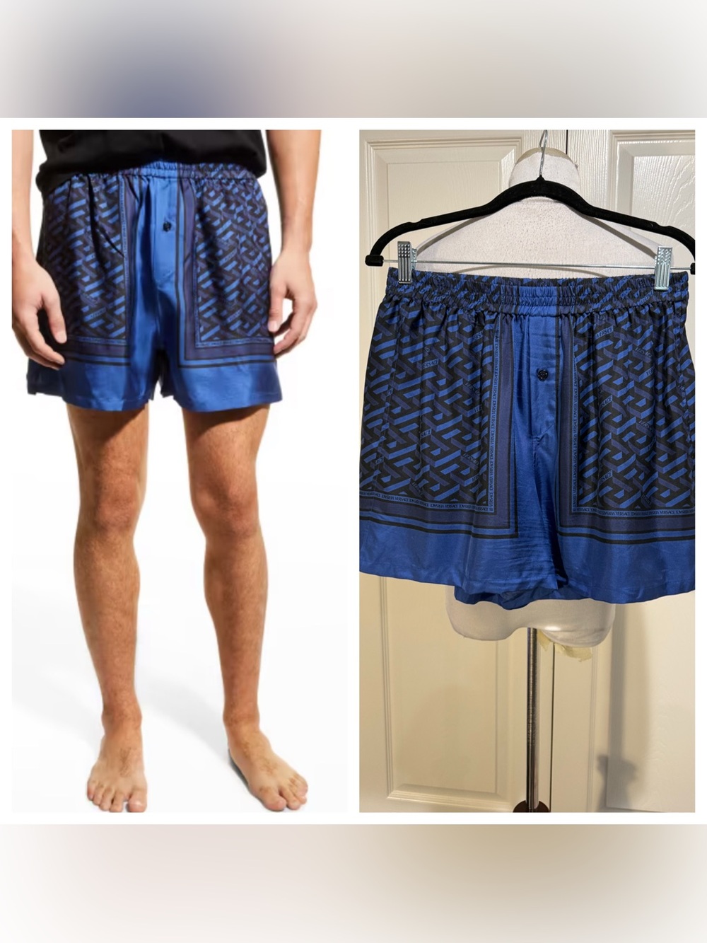Versace Men's Greca Silk Pajama